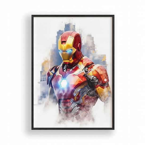 Plakát Iron Man Avengers v černém dřevěném Rámeček 30x42 cm