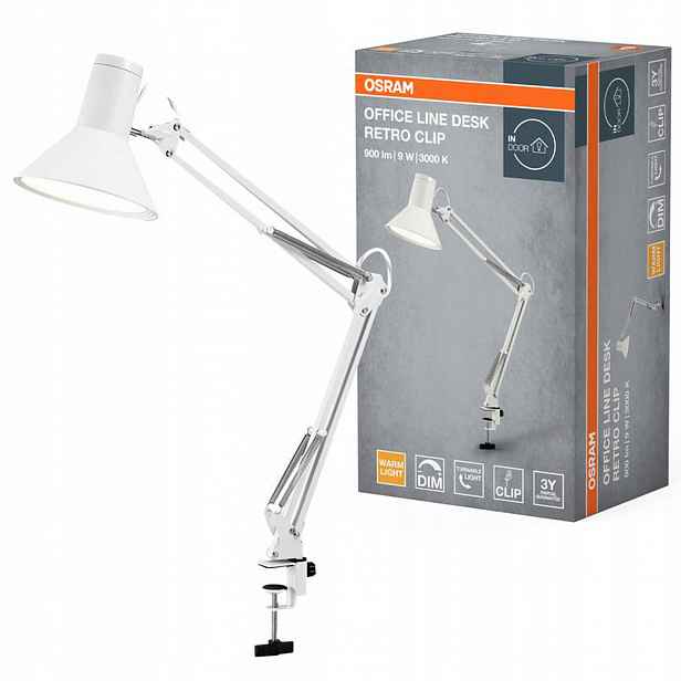 Stolní Led stolní lampa Stmívatelná 9W 3000K 617lm Bílá Office Line