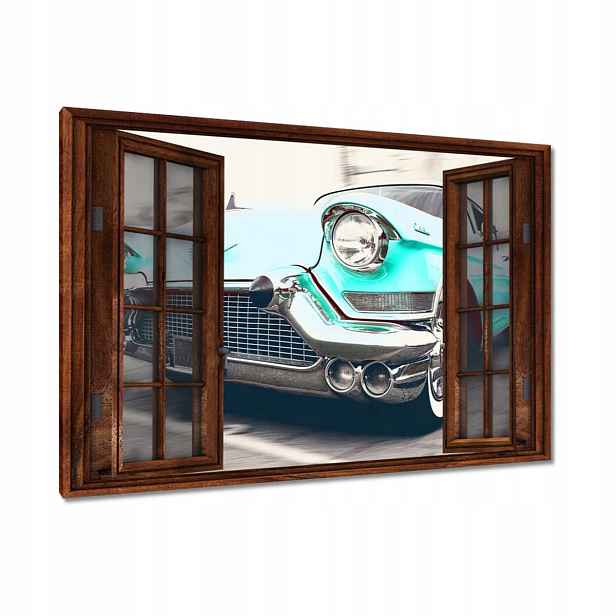 Obrazy 90x60 Tyrkysový Cadillac