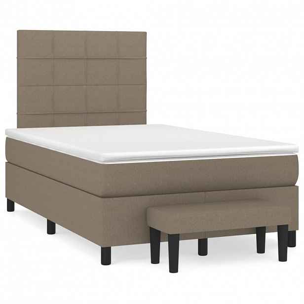 vidaXL Box spring postel s matrací taupe 120x200 cm textil
