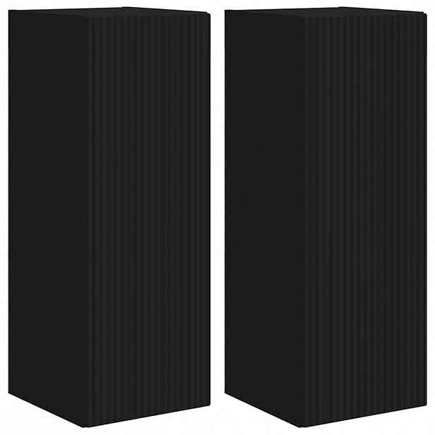 vidaXL TV wall cabinet 2 ks Černá Kompozitní dřevo