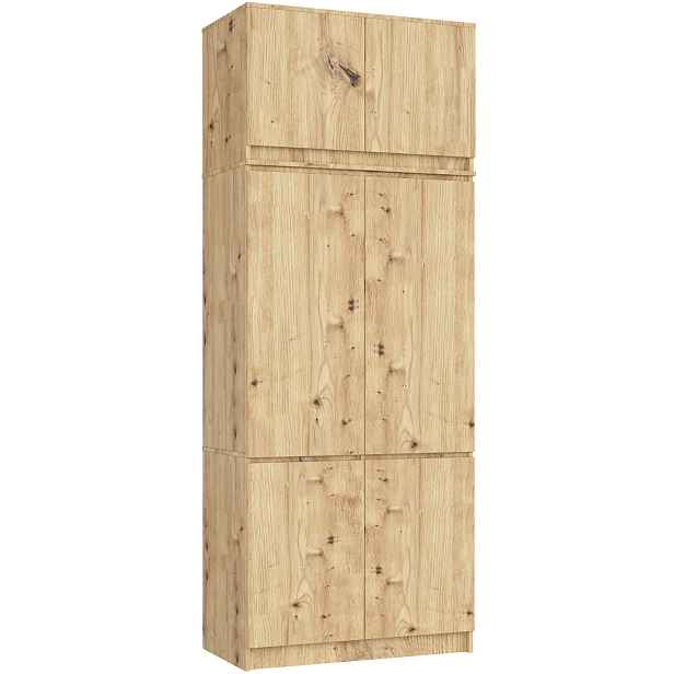 Ak furniture Šatní skříň s nástavcem CLP 90 cm dub Artisan