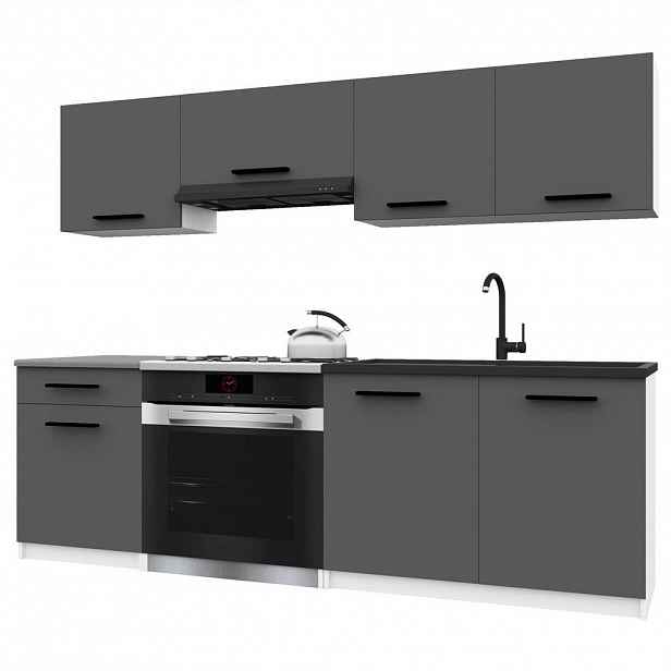 B BELINI GROUP KUCHYŇSKÁ LINKA Italia 1 180 cm, s pracovními deskami, Šedá matná
