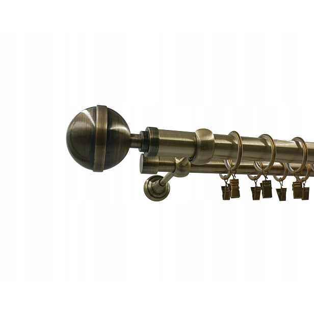 Dvojitá Garnýž 25+19mm Staro Zlatá 120cm Elegant