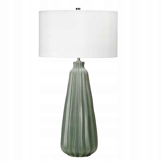 Keramická stolní lampa zelená, bílá, vysoká, 80 cm Elstead