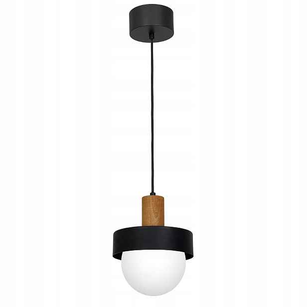 Luminex Canan Závěsná lampa Ø20 cm Koule Sklo Dřevo E27 15W IP20