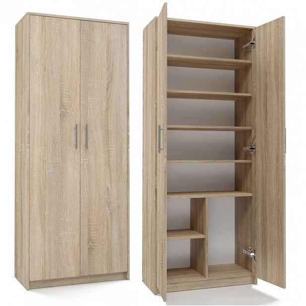 Policový regál do kanceláře RAINER - dub sonoma