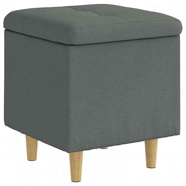 vidaXL Ottoman s úložným prostorem Tmavě šedá 40 x 40 x 45 cm textil