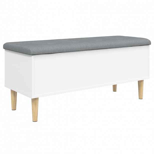 vidaXL Úložná lavice bílá 102 x 42 x 46 cm kompozitní dřevo