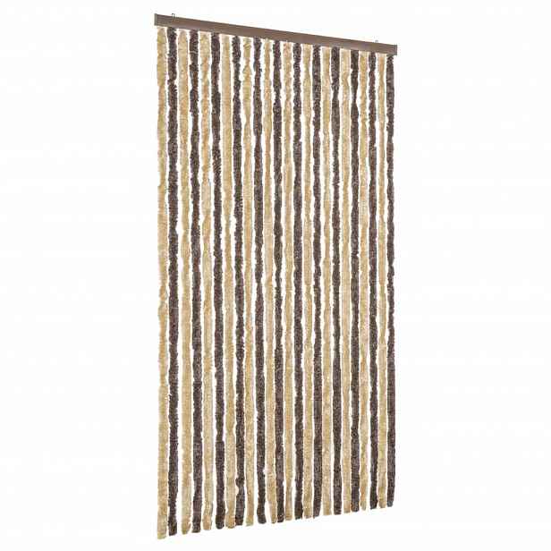 vidaXL Závěs proti hmyzu tmavě hnědý a béžový 100 x 200 cm žinylka