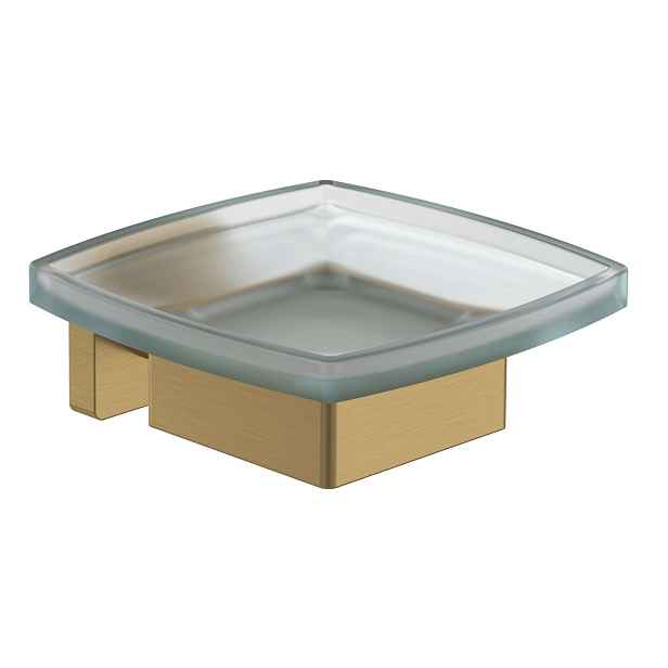 Villeroy & Boch Elements Striking - Mýdlenka s držákem, sklo/kartáčované zlato TVA15202000076