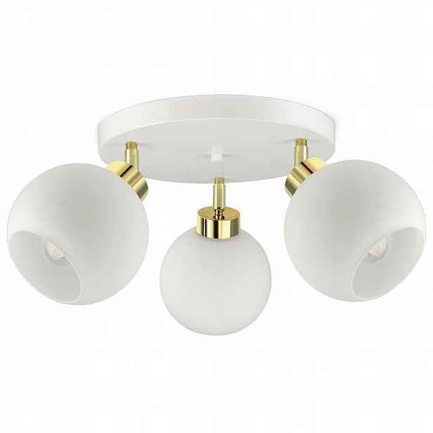 Závěsná stropní lampa Lustr Bílá Skleněné Koule Bílé Sklo EG3 Led E27