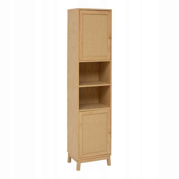 Koupelnový Regál Sloupek Mdf Béžový 40 X 30 X 168 CM Uzamykatelné Skříňky