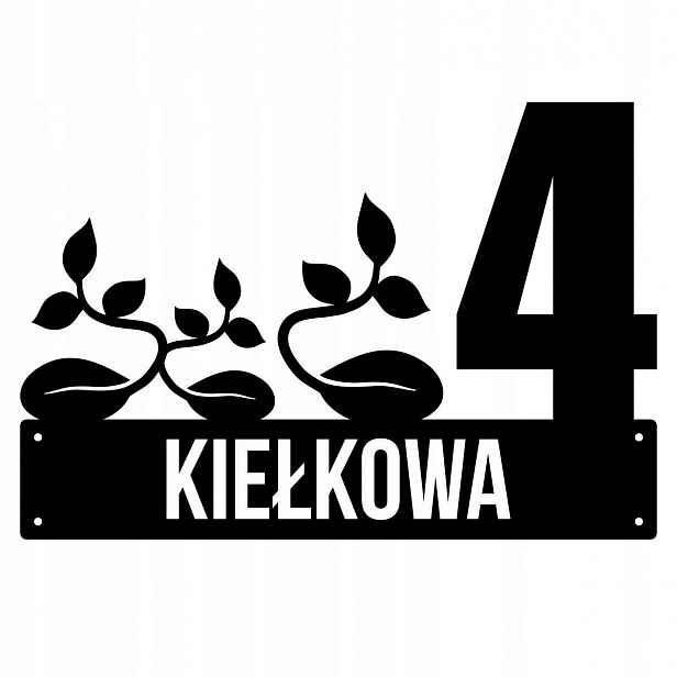 Číslo Na Dům 48cm Tabule Adresa Ocel 2MM Ul. Kełkowa
