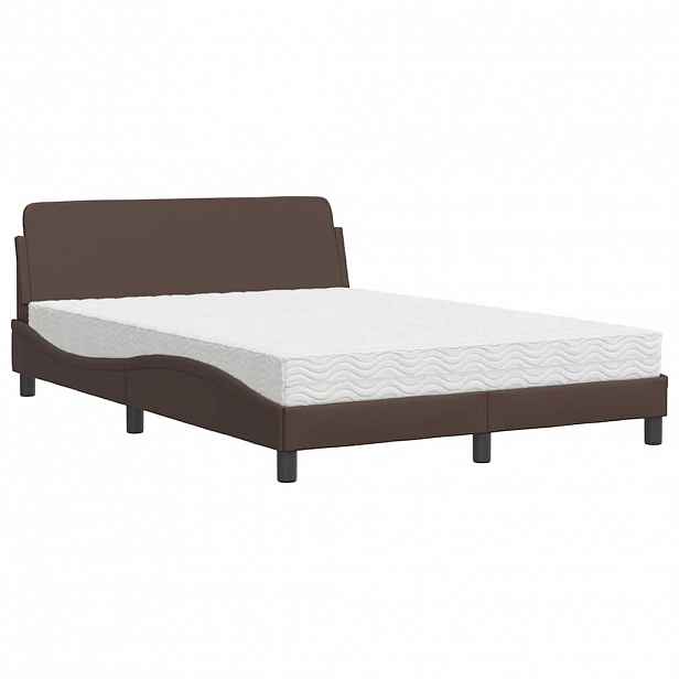 vidaXL Postel s matrací Dover hnědá 120 x 200 cm umělá kůže