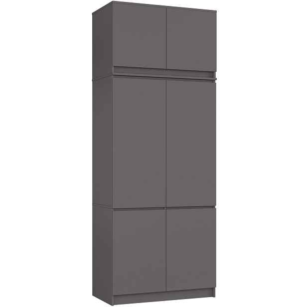 Ak furniture Šatní skříň s nástavcem CLP 90 cm grafit