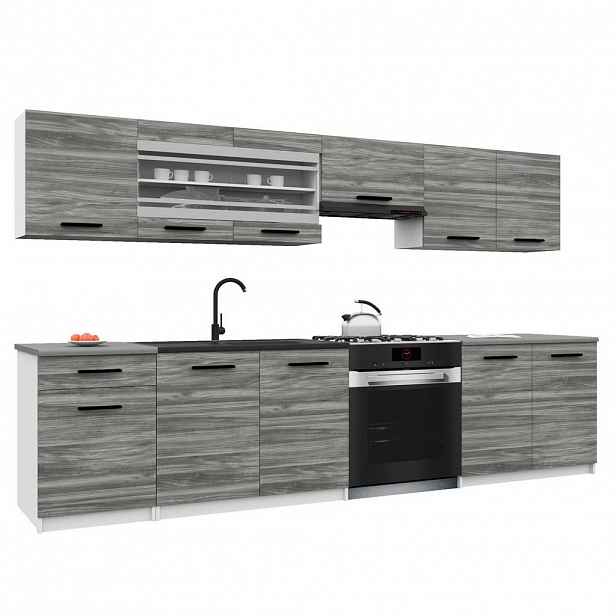 B BELINI GROUP KUCHYŇSKÁ LINKA Italia 4 260 cm, s pracovními deskami, Šedá Glamour