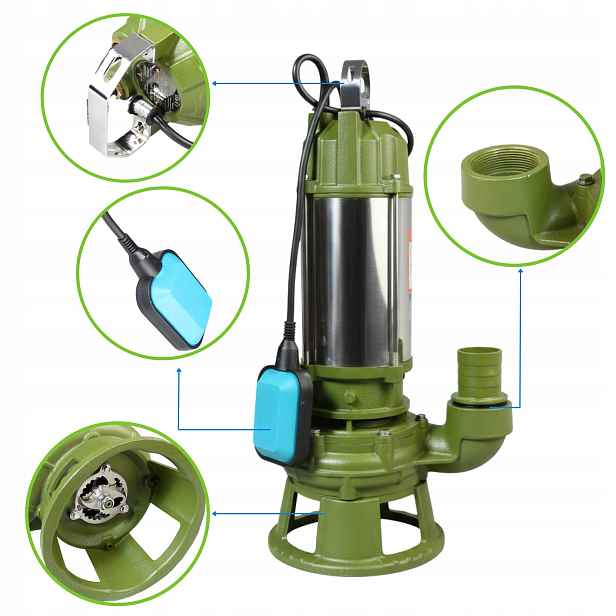 Čerpadlo Do Žumpy 1500W S Drtičem 360 l/min Silné, Litinové Pro Odpadní Vodu