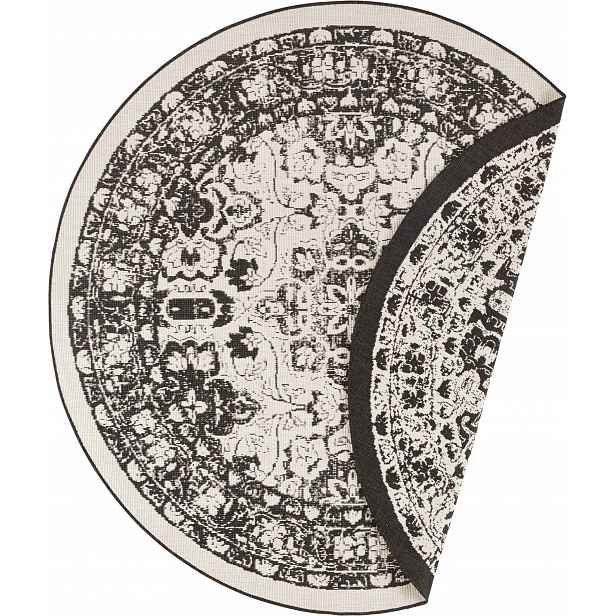 Koberec kulatý černý plochý, Jole 140 Cm