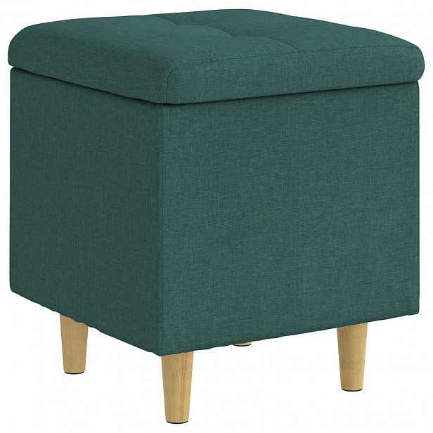 vidaXL Ottoman s úložným prostorem Tmavě zelená 40 x 40 x 45 cm textil
