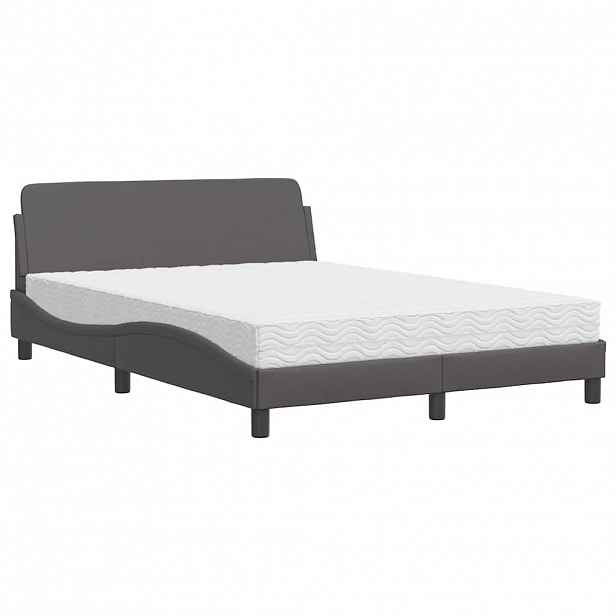 vidaXL Postel s matrací Dover šedá 120 x 200 cm umělá kůže