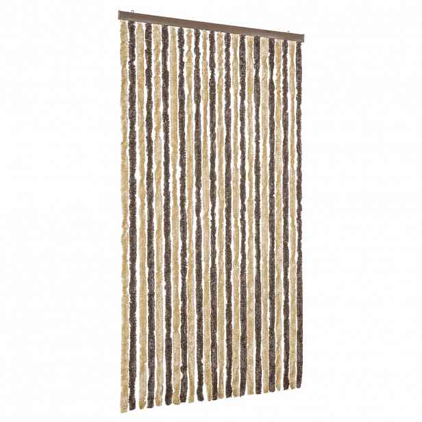 vidaXL Závěs proti hmyzu tmavě hnědý a béžový 100 x 230 cm žinylka