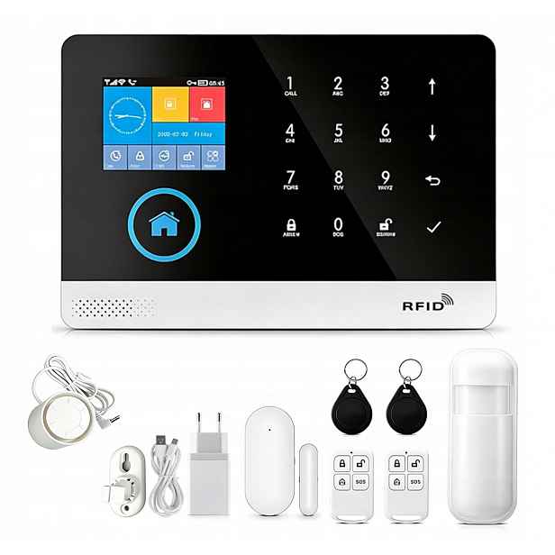Bezdrátový Gsm alarm WiFi Sms Smart s Pir senzorem pohybu