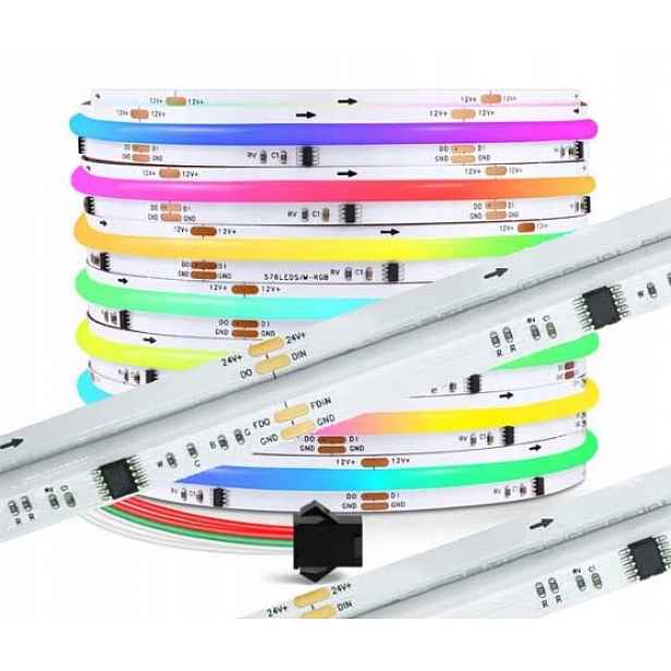 Led pásek Cob Rgbcct 24V 840d 26W/m Magic Pixel adresovatelný WS2805 digitální