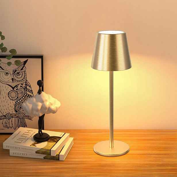 Led Stolní Lampa Bezdrátové Dotykové Ovládání Odstíny Zlaté Barvy