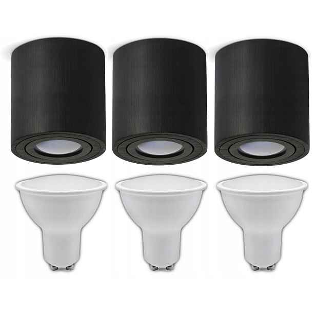 Set 3x Led lampa Spot Halogen Tuba Stropní Svítidlo 3x žárovka Teplá bílá
