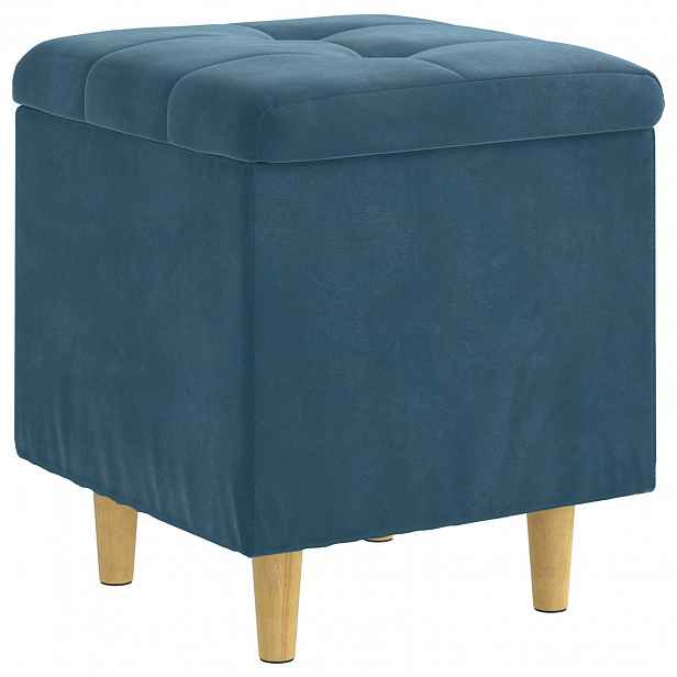 vidaXL Ottoman s úložným prostorem Modrá 40 x 40 x 45 cm samet