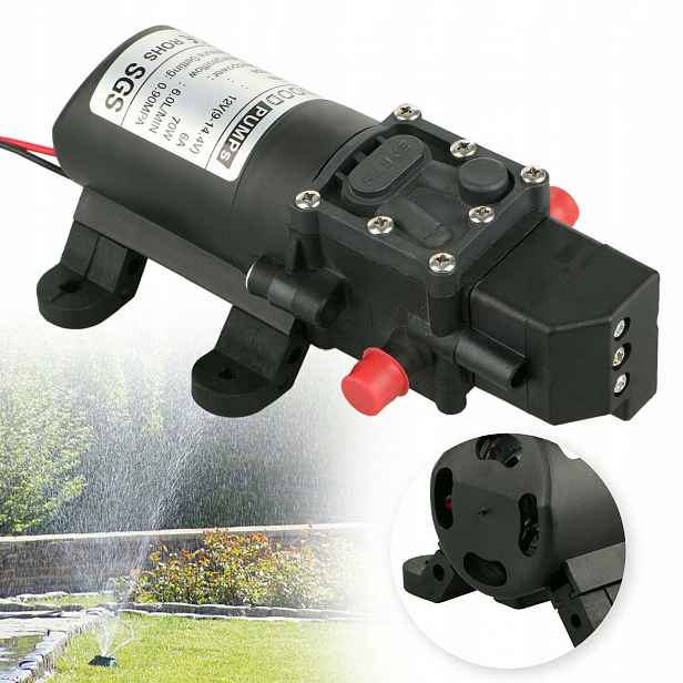 12V Vodní Čerpadlo 70W Samonasávací Tlaková Pumpa