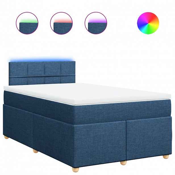 vidaXL Box spring postel s matrací černá 120x190 cm textil