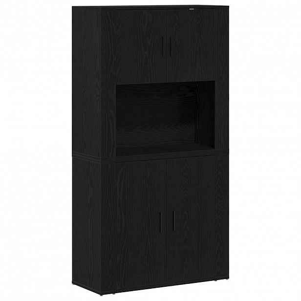 vidaXL Vysoký bufet Černý dub 80 x 33 x 150 cm Kompozitní dřevo