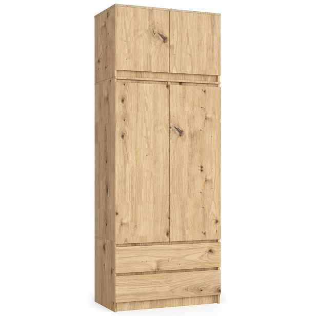 Ak furniture Šatní skříň s nástavcem CLP S90 90 cm dub Artisan