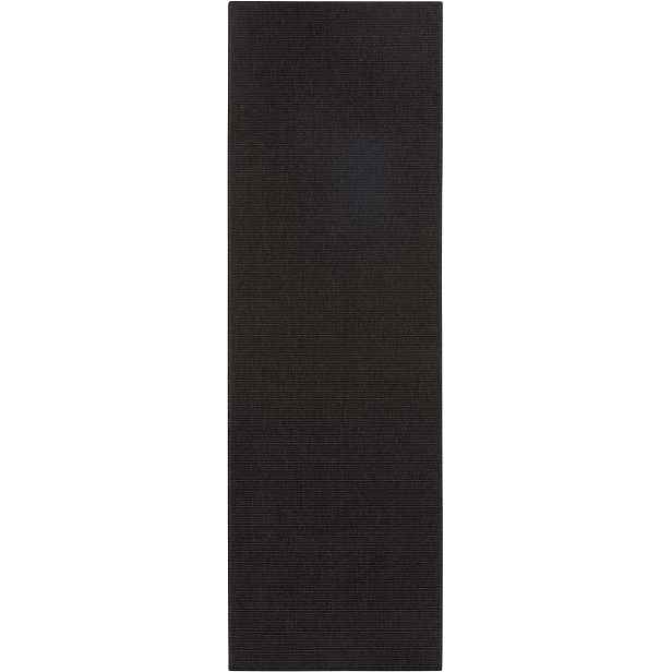 Běhoun černý plochý,šňůrový 80x500cm