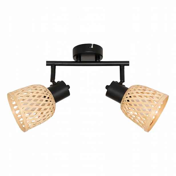 Stropní lampy Lio 2 stínidla z pleteného bambusu, 2 x Ø 17 cm