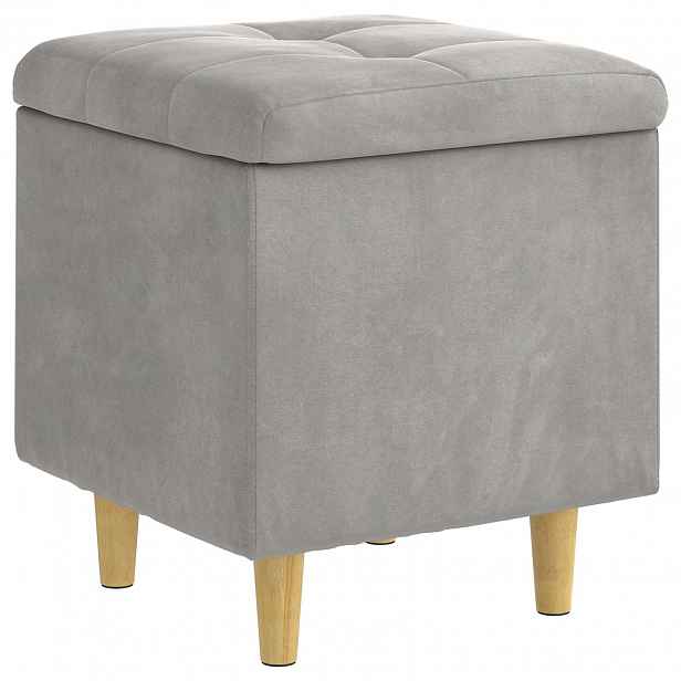 vidaXL Ottoman s úložným prostorem Světle šedá 40 x 40 x 45 cm samet