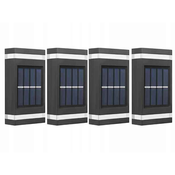 4x Nástěnná lampa Fasádní solární Led lampa na balkon Terasa Senzor soumraku