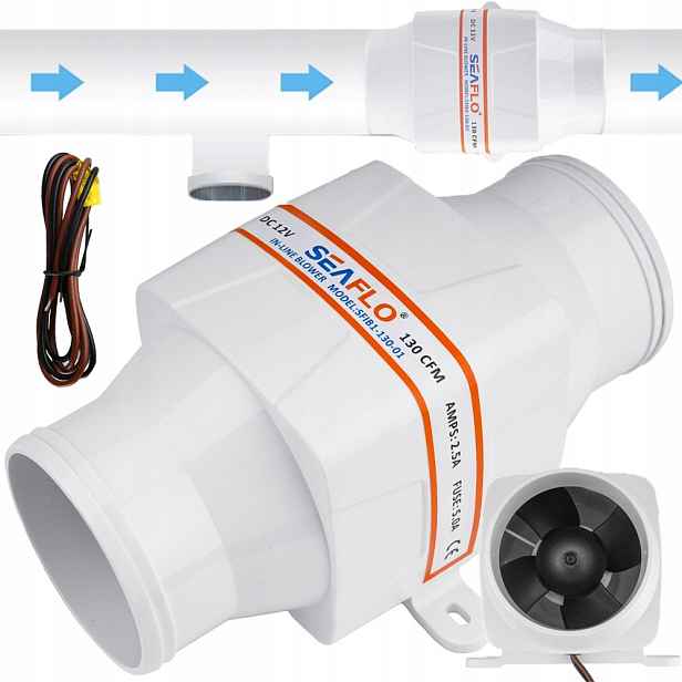 Kanálový Ventilátor 12V DC Pro Mořské A Průmyslové Použití