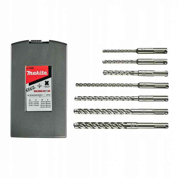 Sada vrtáků Makita E-14928 Nemesis2 Sds+ 165, 115 mm 4-ost 4-spirála 7ks