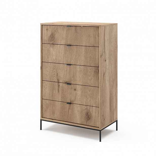 Vicco KOMODA Eliza Dub Viking 76 x 120 cm s 5 zásuvkami