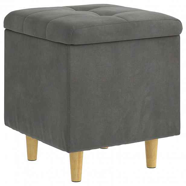vidaXL Ottoman s úložným prostorem Tmavě šedá 40 x 40 x 45 cm samet