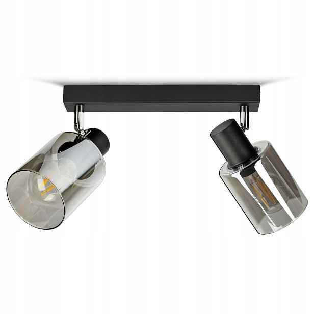 Závěsná stropní lampa Lustr Černá Sklo Tube 535-BG2 Led E27