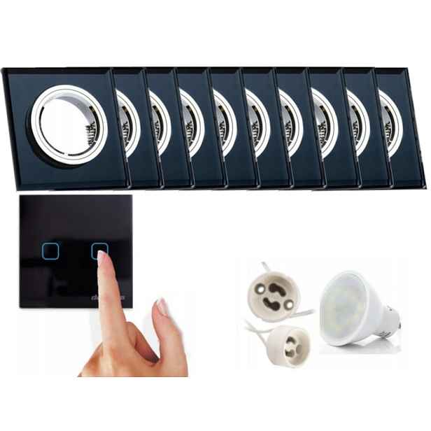 10X Skleněná Objímka, Stropní Lampa, Vypínač Led Žárovky, 7W, Velmi Teplá