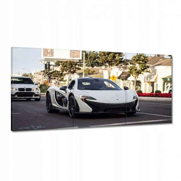 Obrazy 180x90 Bílé sportovní auto