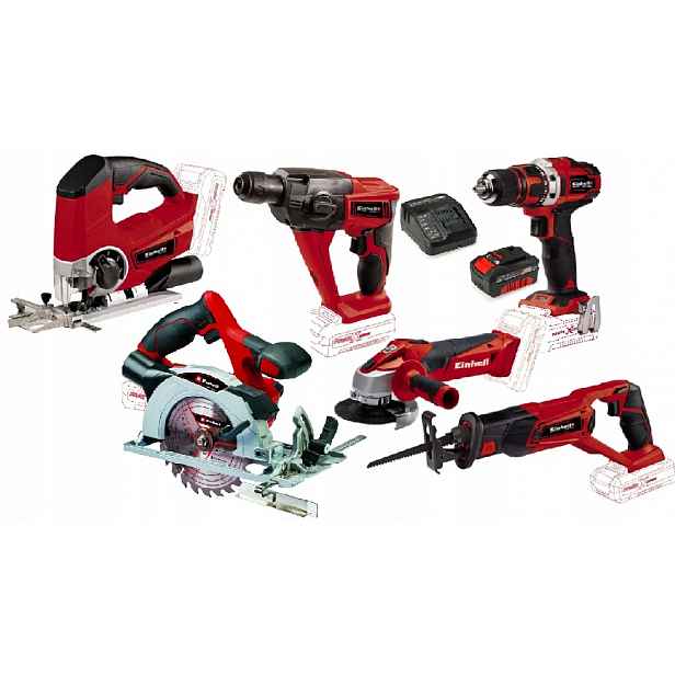 Einhell Sada Elektrického Nářadí 18V Pxc 4,0AH Aku Šroubovák Aku Kladivo A Další
