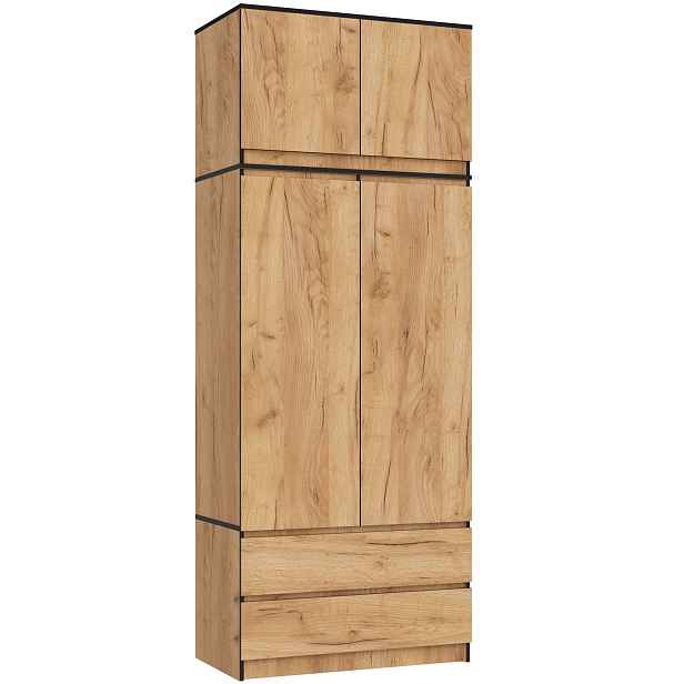Ak furniture Šatní skříň s nástavcem CLP S90 90 cm dub Craft