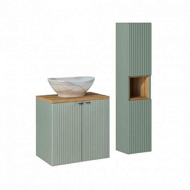 Petits-meubles KOUPELNOVÝ NÁBYTEK 60cm Jade 2er-Set Zelená a dřevo