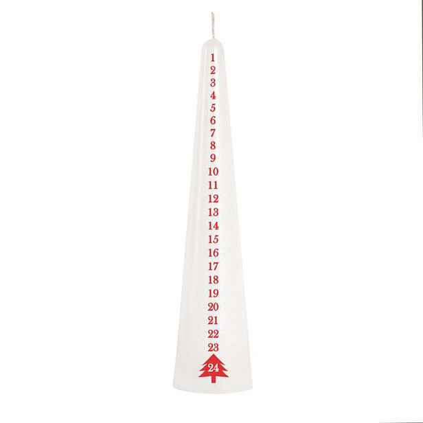 Provence Svíčka kónická bílá, 25 cm, adventní